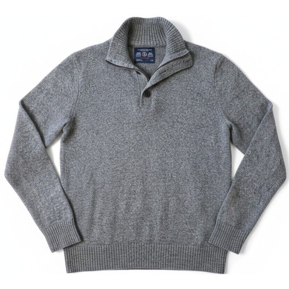 American Eagle Outfitters Mens 1/4 Zip Sweater Gray Pullover Mock Neck Large - Picture 1 of 1